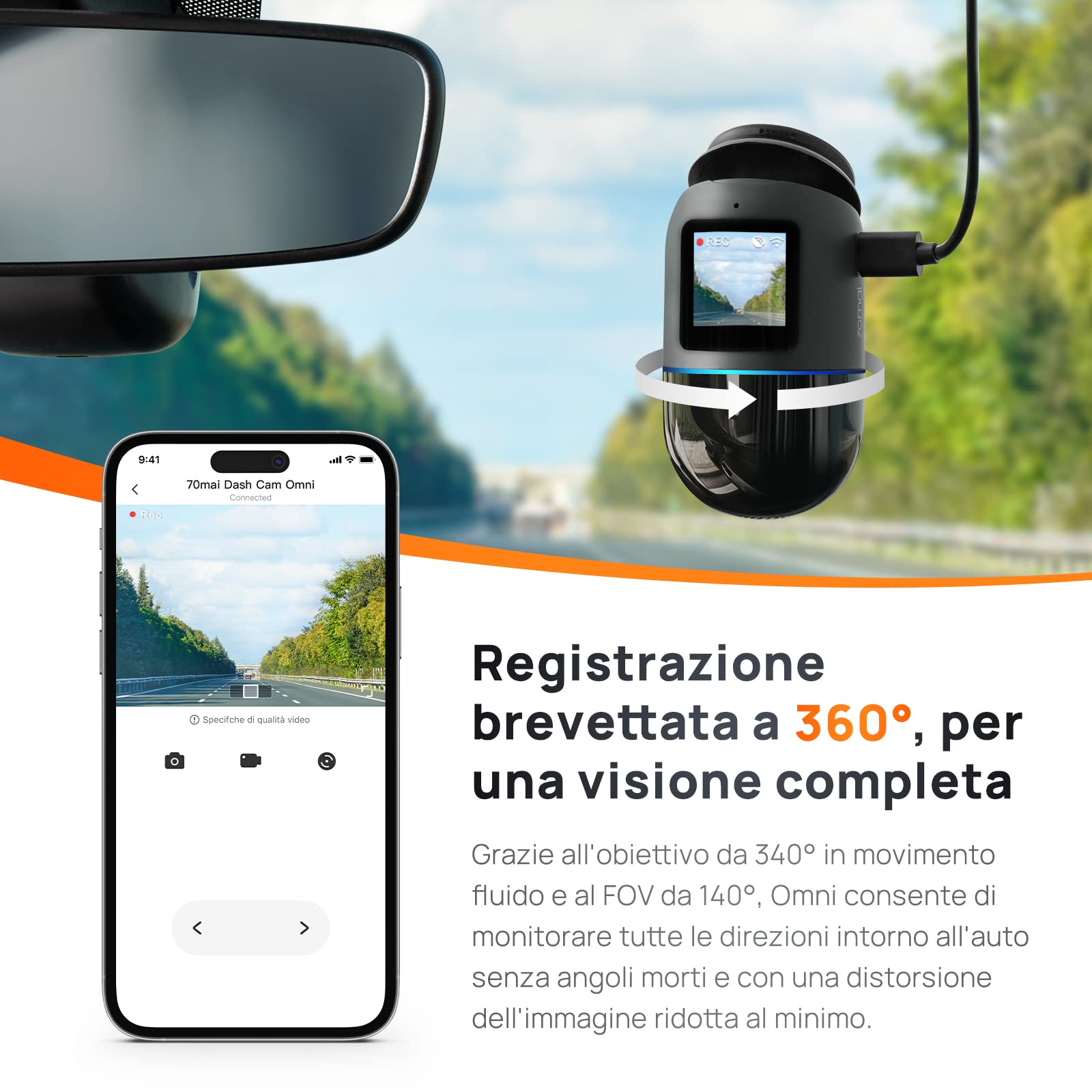 アクセサリー 70mai Dash Cam Omni 128GB 70mai Dash Cam Omni Review: 360-Degree Secure Driving Experience
